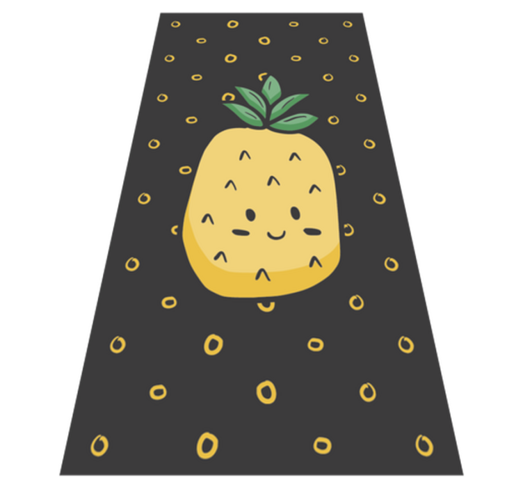Vinylmatta ananas med blad blommamatta - Tenstickers