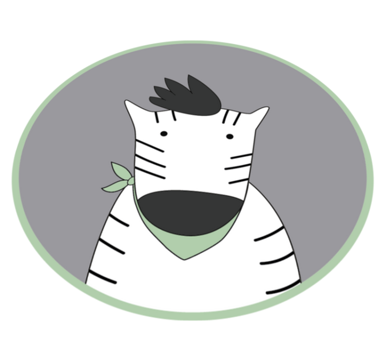 Glad zebra Vinylmatta Barn - Tenstickers