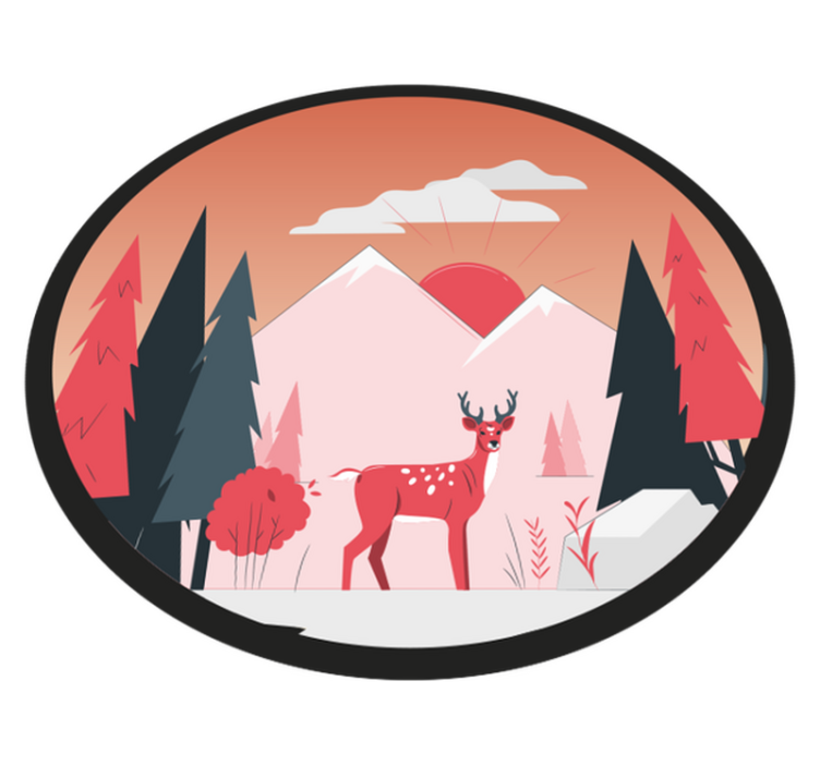 Skogslandskap cirkulär matta - Tenstickers