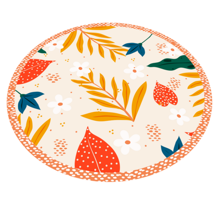 Höstligt botaniskt mönster Vinylmatta blommor och växter - Tenstickers