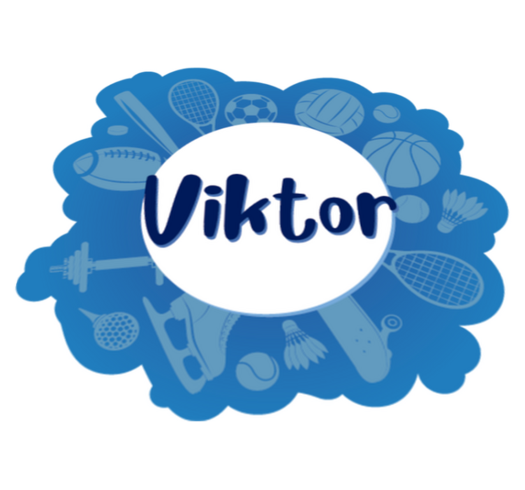 Personligt sportemblem Vinylmatta namn - Tenstickers