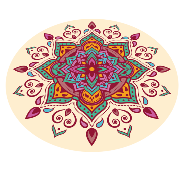 Mandala konstnärskap Vinylmatta Mandala - Tenstickers