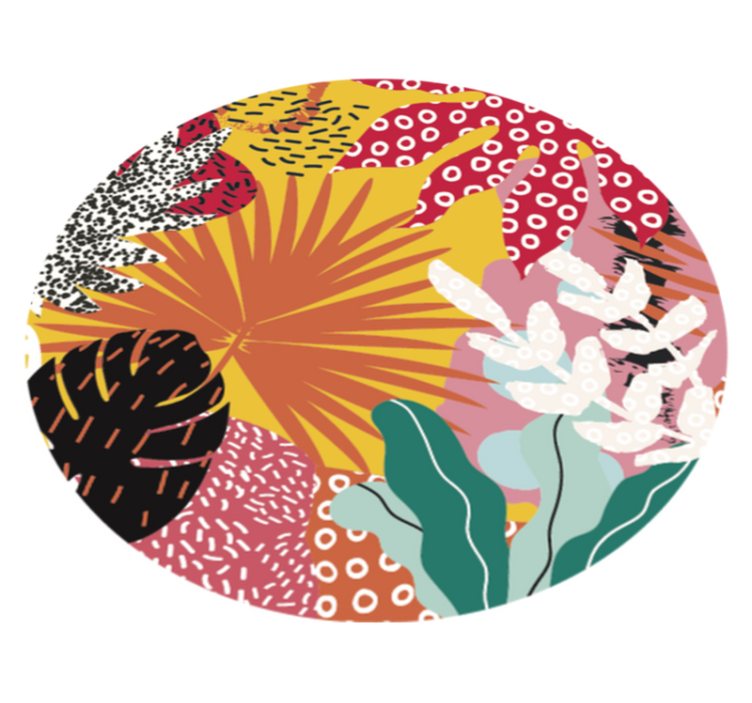 Tropisk botanisk harmoni Vinylmatta blommor och växter - Tenstickers