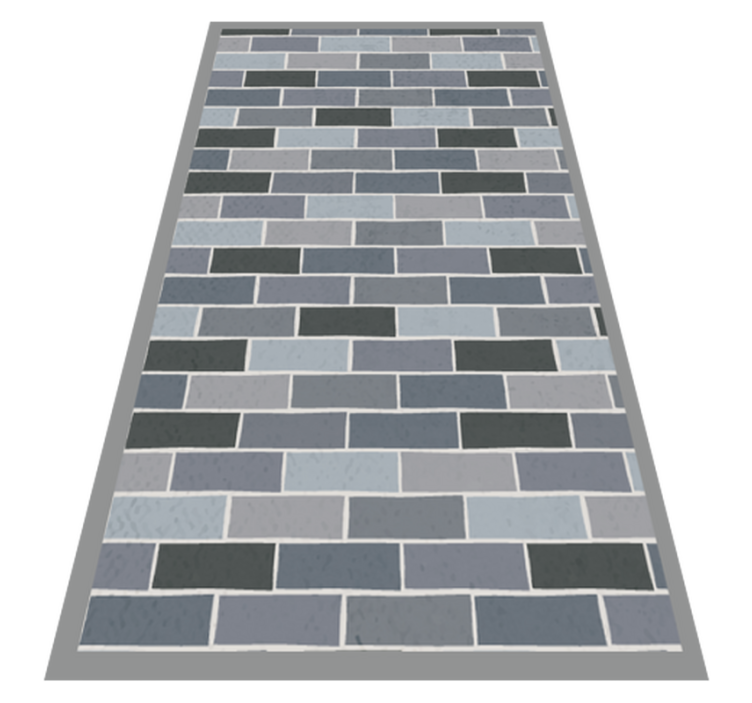 Grå tegel kakel vinyl matta - Tenstickers