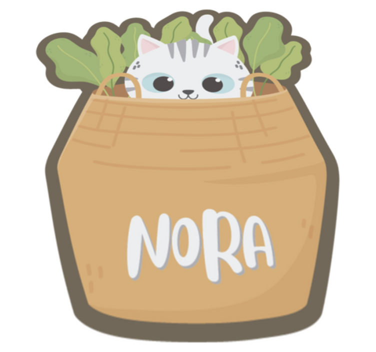 Anpassningsbart vinylmatta husdjur i en korg - Tenstickers