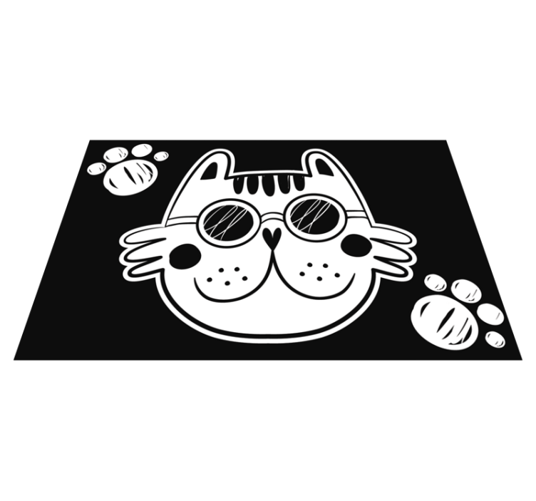 Tecknad katt illustration Vinylmatta Barn - Tenstickers