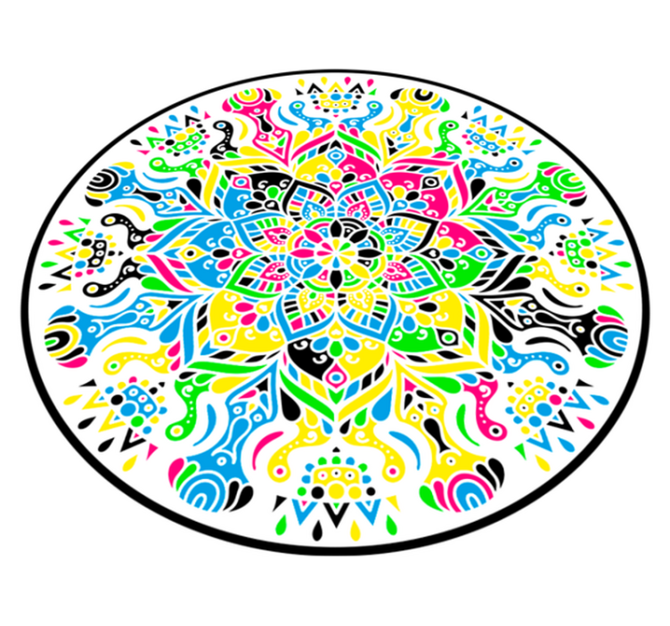 Livlig mandala Vinylmatta Mandala - Tenstickers