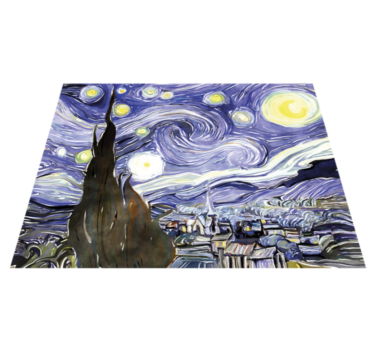 Van goghs himmel med stjärnor vintage matta - Tenstickers