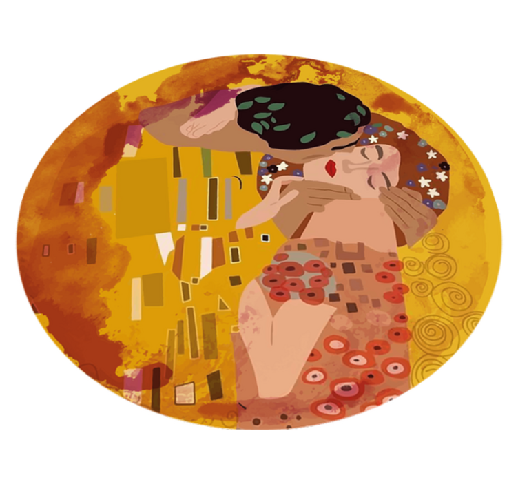 Klimt's kiss vintage vinylmatta - Tenstickers