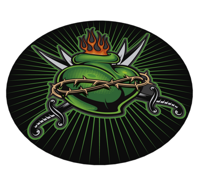 Hjärta med svärd tonåring vinyl matta - Tenstickers