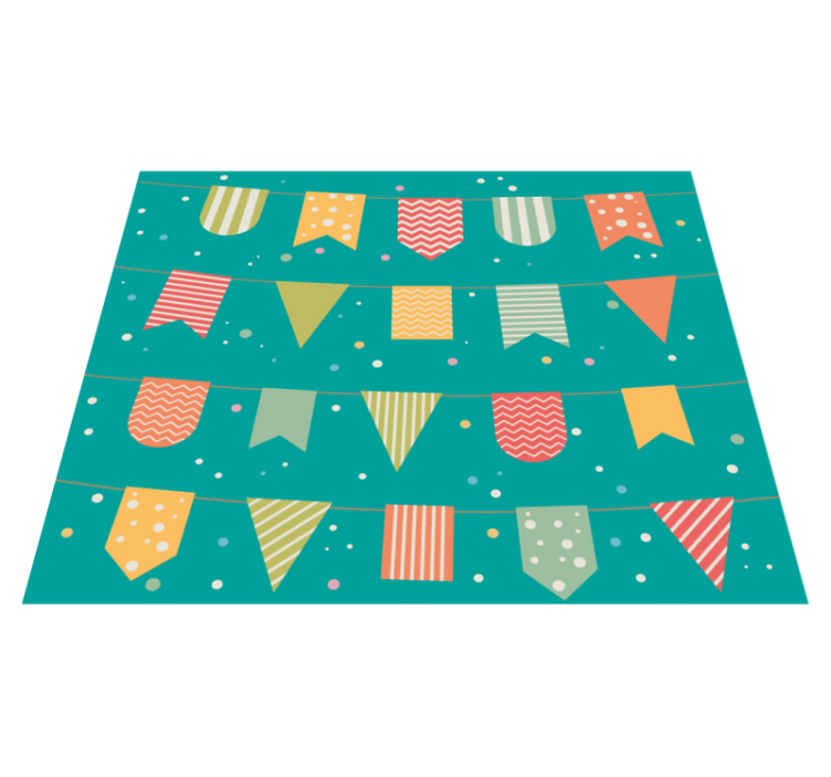 Festlig bunting Vinylmatta Barn - Tenstickers