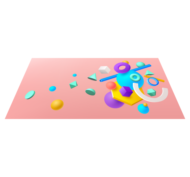 Grundläggande 3d former modern matta - Tenstickers