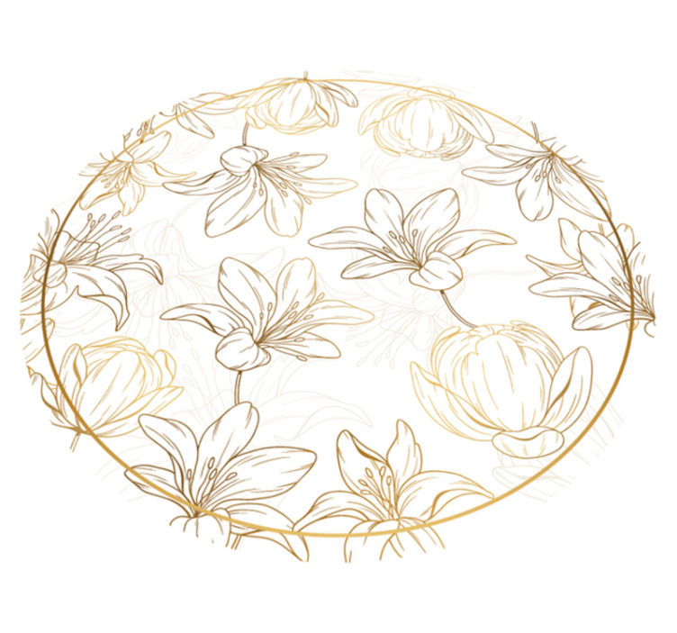 Blommig matta med gyllene blommor - Tenstickers