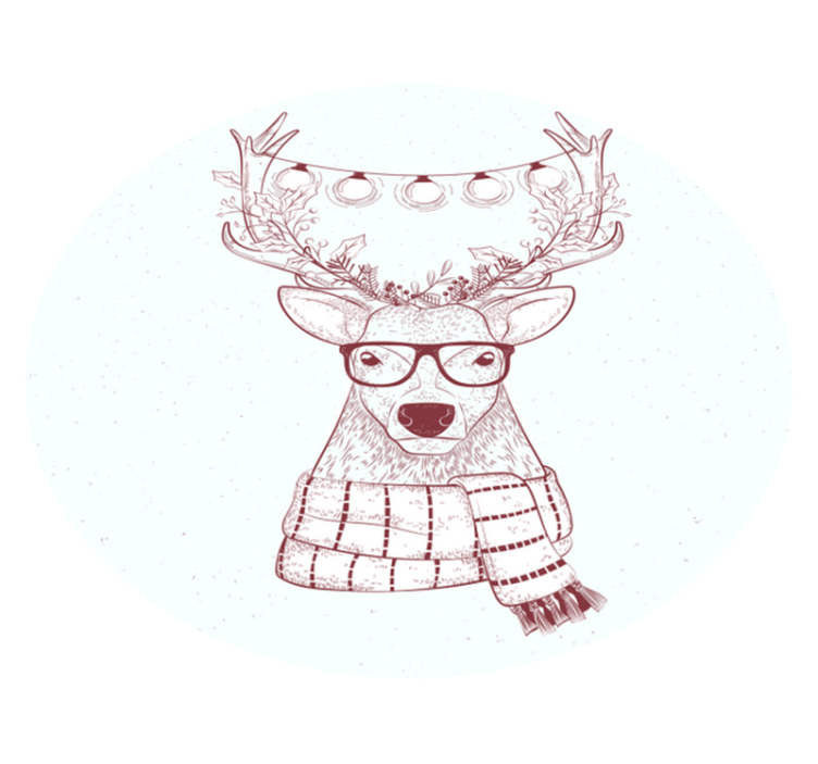 Festlig ren illustration Vinylmatta Jul - Tenstickers