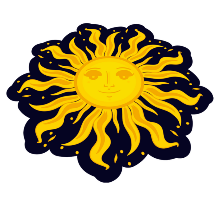 Boho sun etnisk vinylmatta - Tenstickers