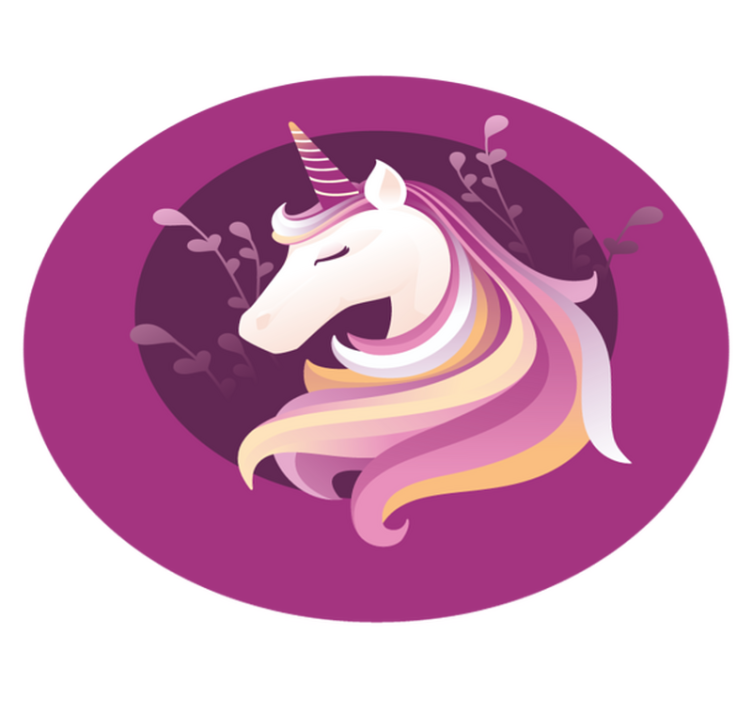 Elegant unicorn ansikte djur matta - Tenstickers