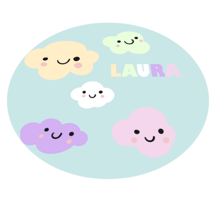 Personifierade färgglada moln personlig matta - Tenstickers
