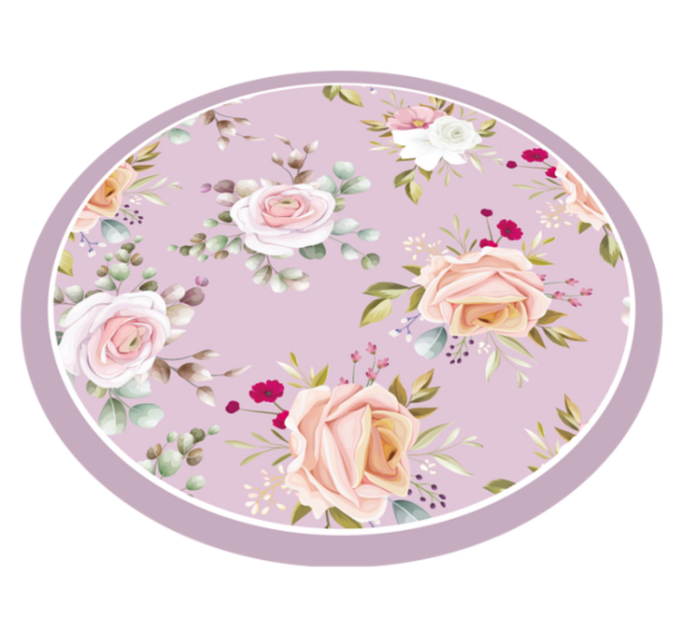 Rosa blommönster sovrumsmatta - Tenstickers