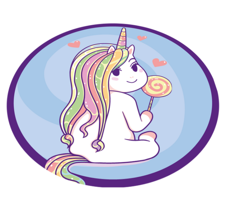 Anime unicorn djur vinyl matta - Tenstickers