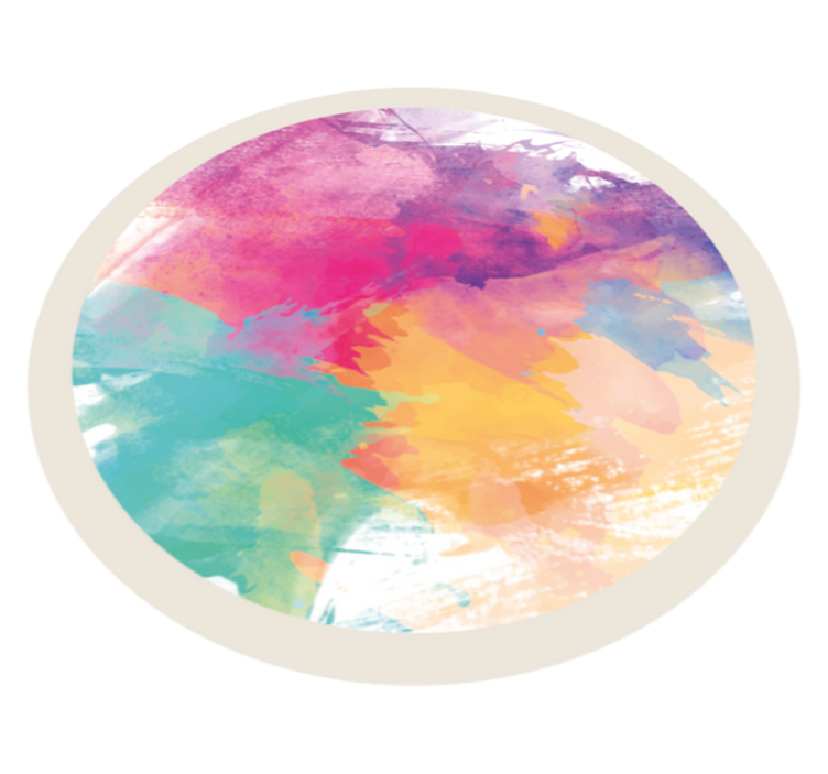 Abstrakt färgglad design modern matta - Tenstickers