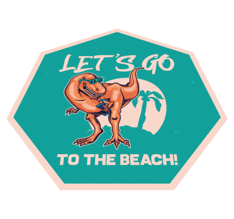 Strand dinosaurie kul Vinylmatta djur - Tenstickers