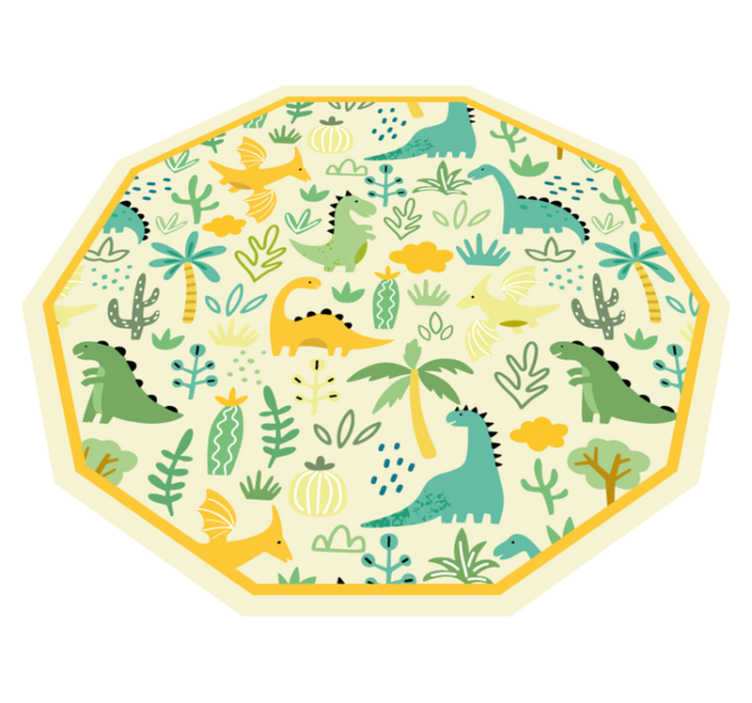 Dinosaurie hexagon Andra Vinylmattor - Tenstickers