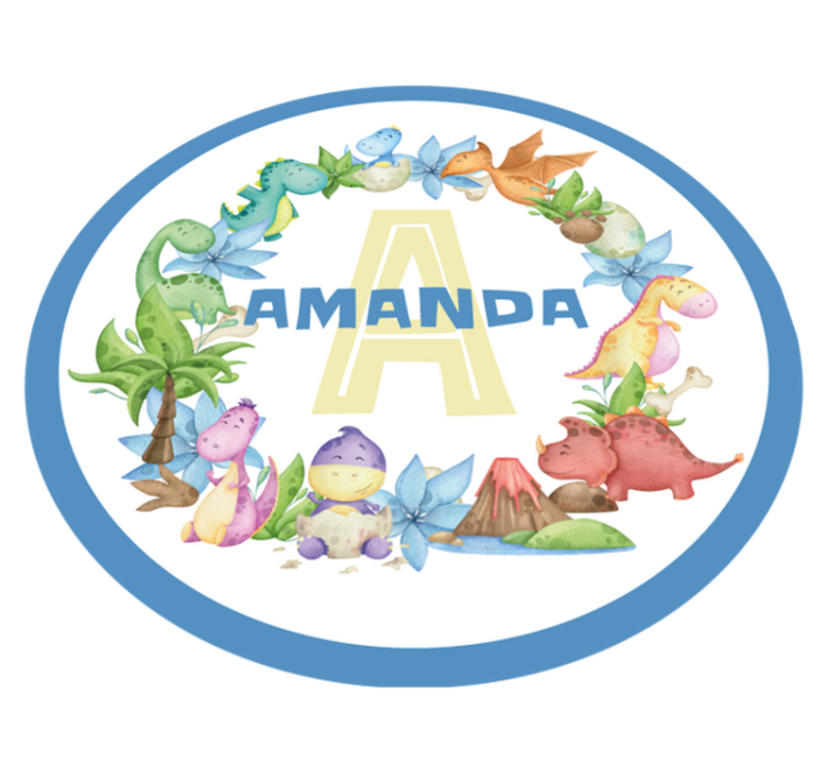 Dinosaurierram med personlig namnmatta - Tenstickers