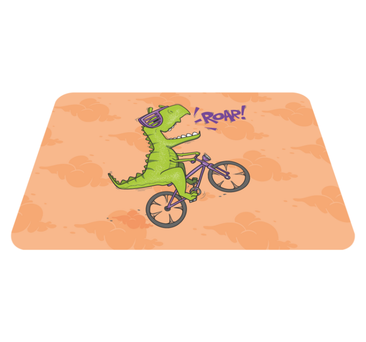 Dinosaurie på en cykeldjurmatta - Tenstickers