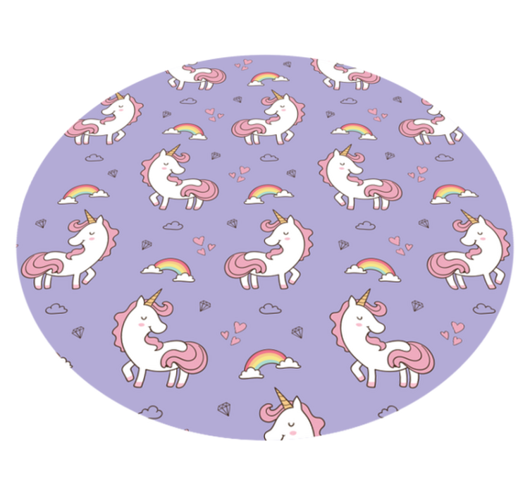 Unicorn fantasy mönster Vinylmatta Barn - Tenstickers