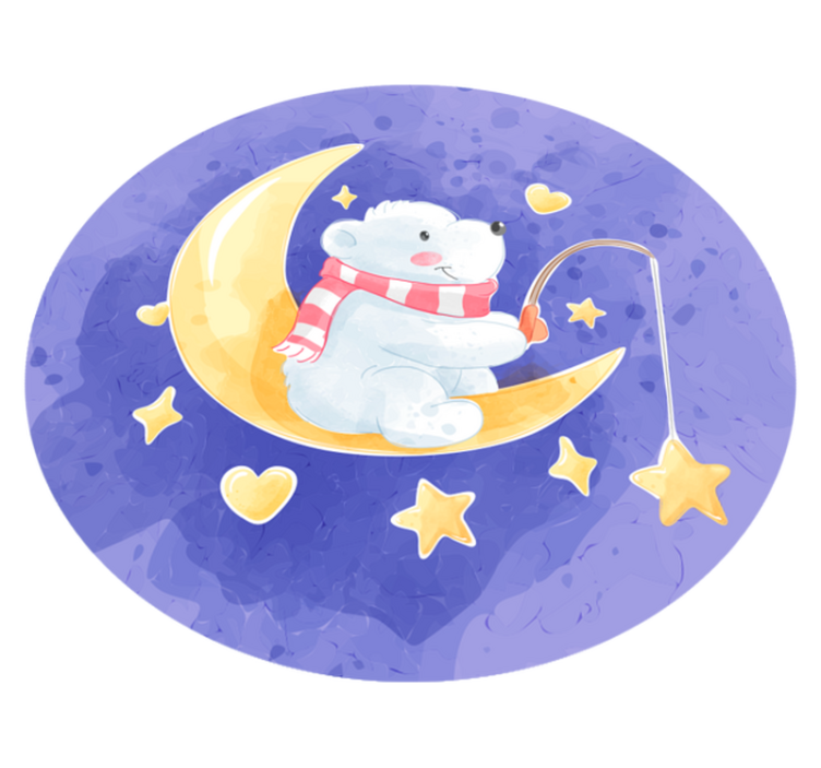 Månbelyst björnunge Vinylmatta daghem - Tenstickers