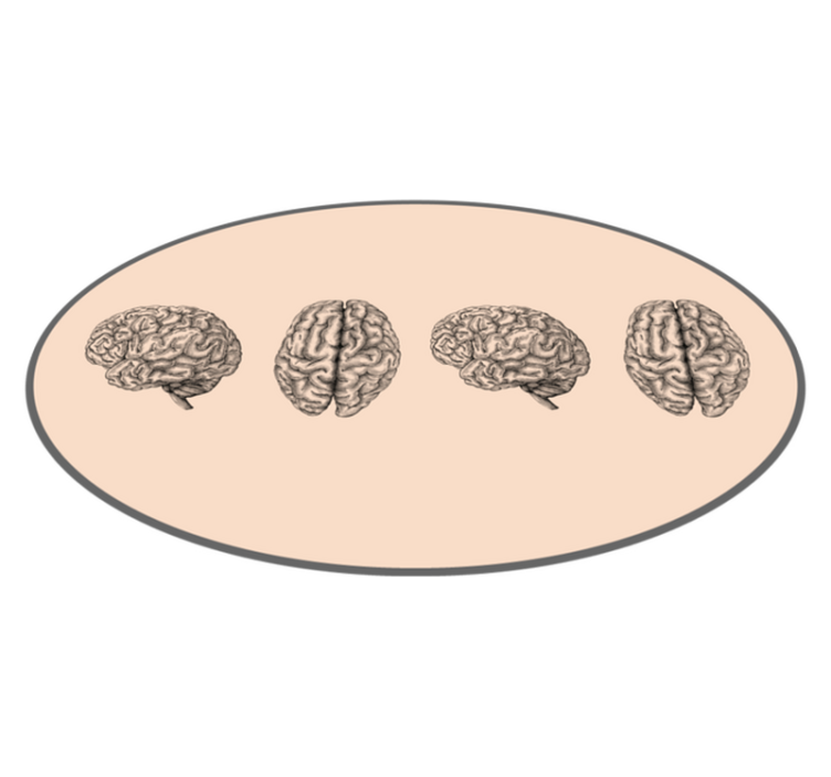 Rad av vintage hjärnor vintage matta - Tenstickers