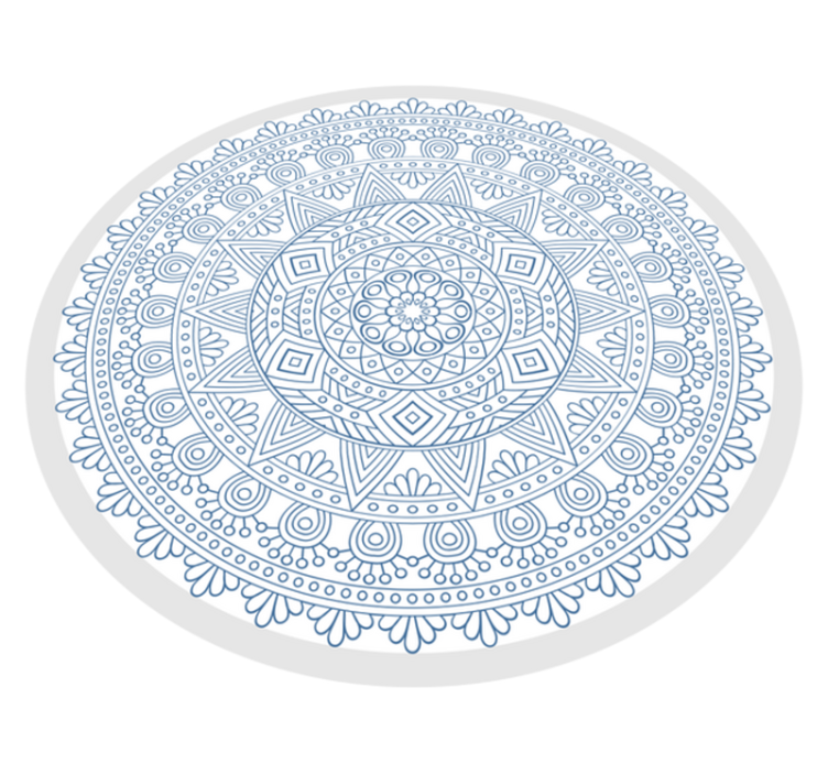 Komplext blått motiv Vinylmatta Mandala - Tenstickers