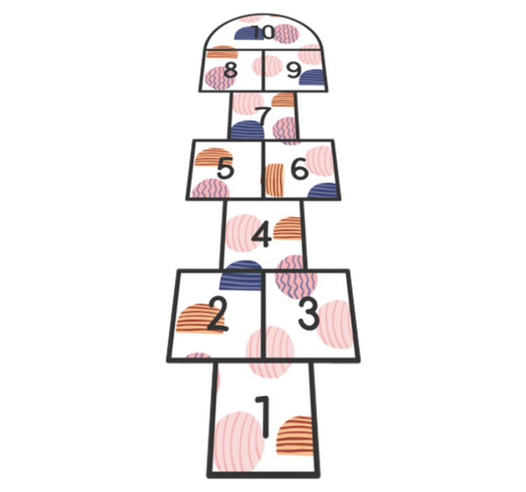 Hopscotch nummer Vinylmatta alfabet - Tenstickers