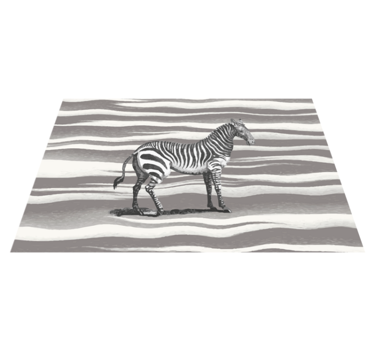 Vintage zebra illustration vinyl matta - Tenstickers