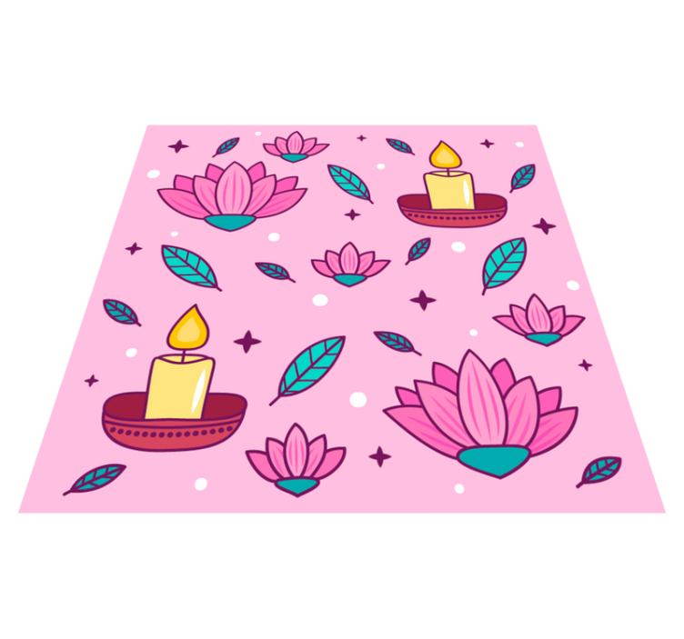 Lotusblomsstämning Vinylmatta blommor och växter - Tenstickers