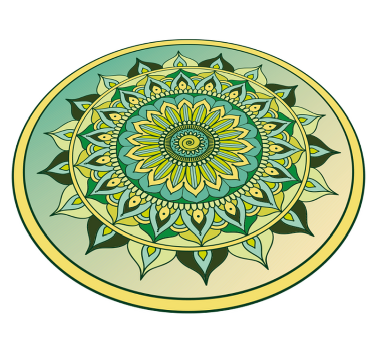 Mandala grön ombre mandala vinylmatta - Tenstickers