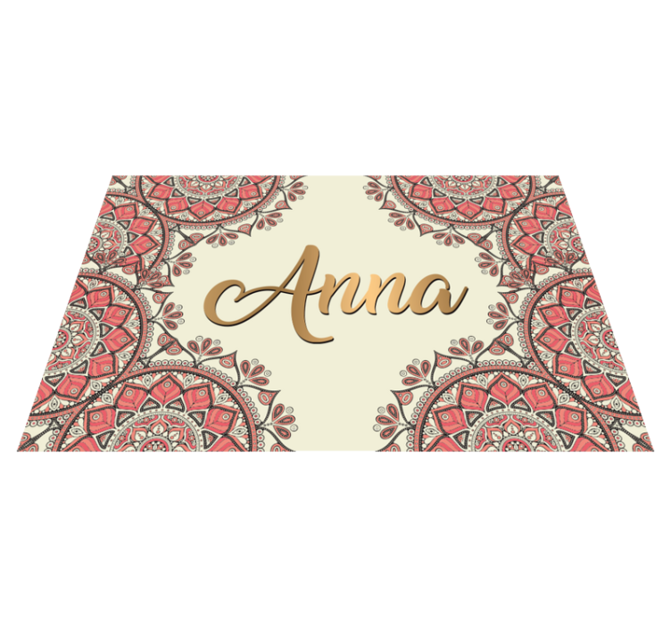 Anpassad mandala Vinylmatta namn - Tenstickers