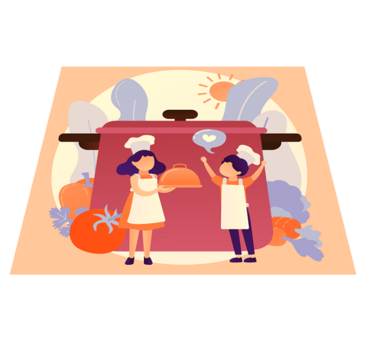 Kulinariska karaktärer Vinylmatta Barn - Tenstickers