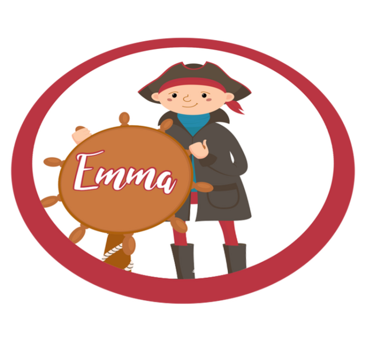 Pirat anpassningsbar Vinylmatta namn - Tenstickers