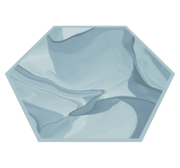 Blå marmor hexagon form modern matta - Tenstickers