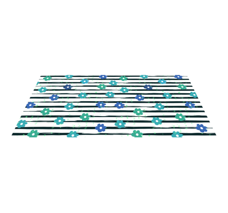 Randig blommig design Vinylmatta Kök - Tenstickers