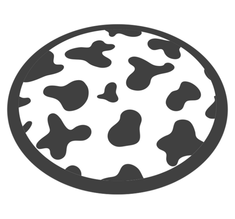 Cirkulärt motiv av koskinn Vinylmatta djurtryck - Tenstickers