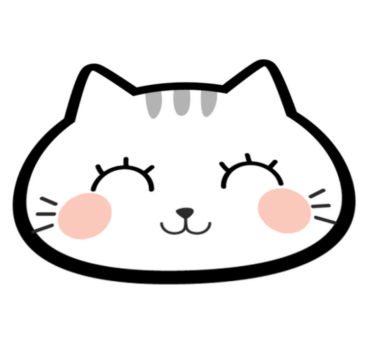 Glad gullig katt ansikte vinyl matta - Tenstickers