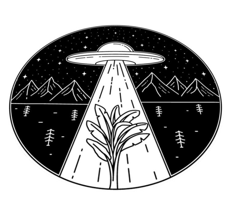 Ufo i natt tonåring vinyl matta - Tenstickers