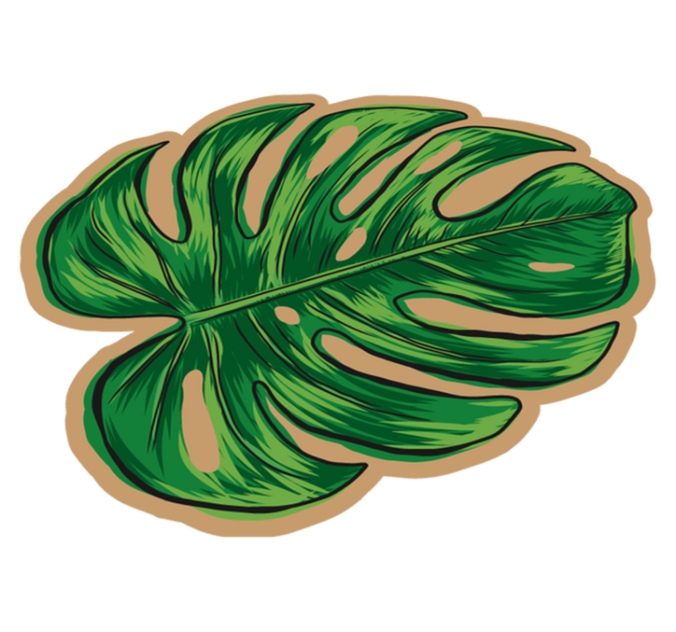 Monstera lämnar form blommor matta - Tenstickers