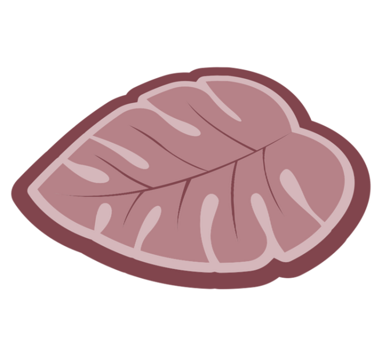 Rosa monstera blad blommig matta - Tenstickers