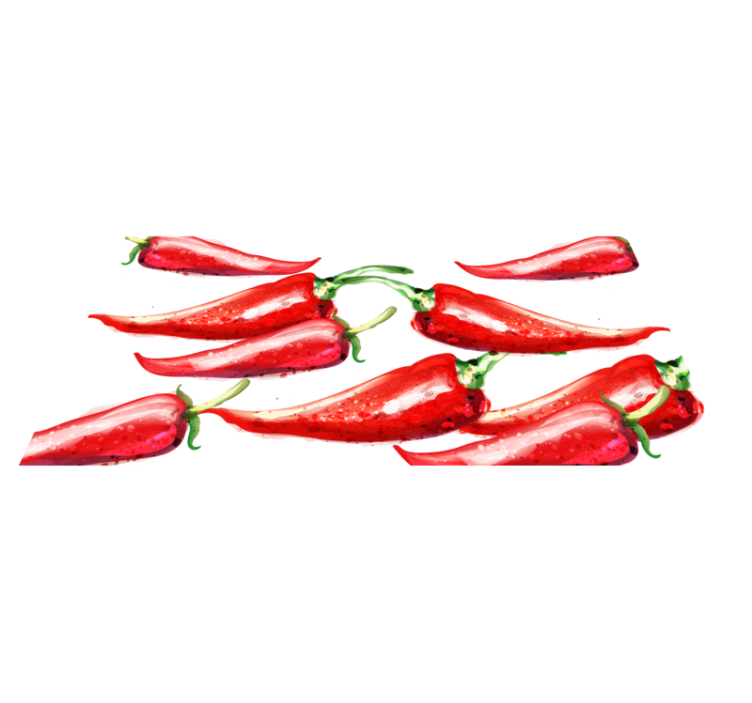 Röd chilipeppar kök vinyl matta - Tenstickers