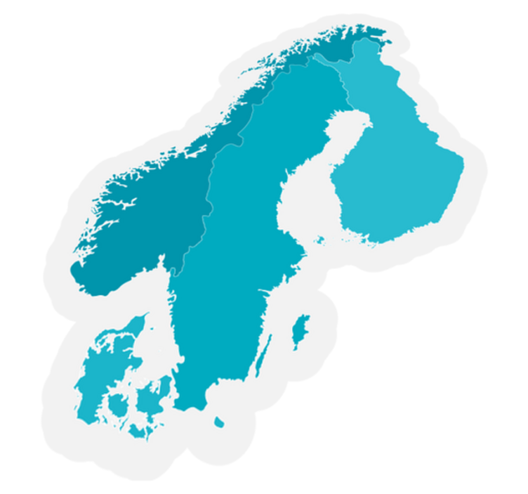 Svenska blå världskarta matta - Tenstickers