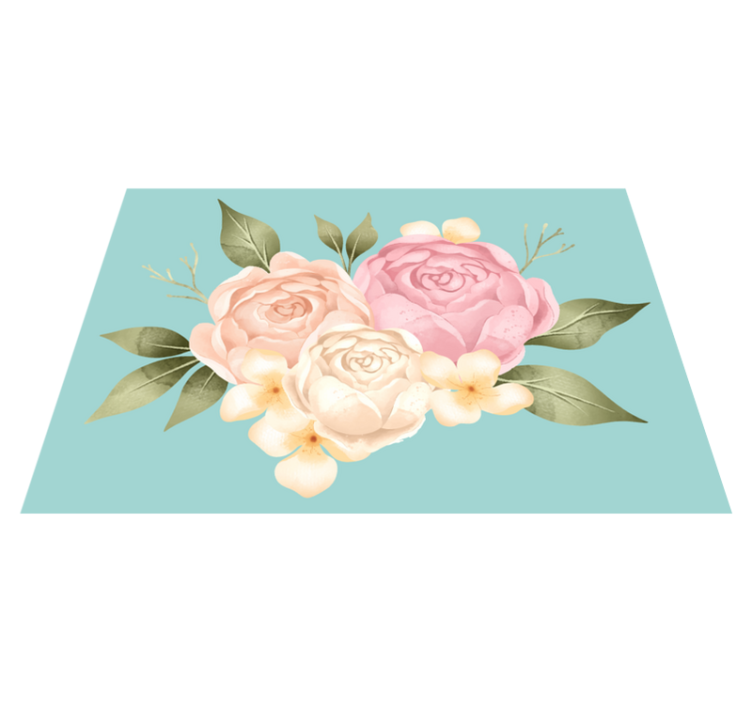Pion realistisk blomma huvud blommig matta - Tenstickers