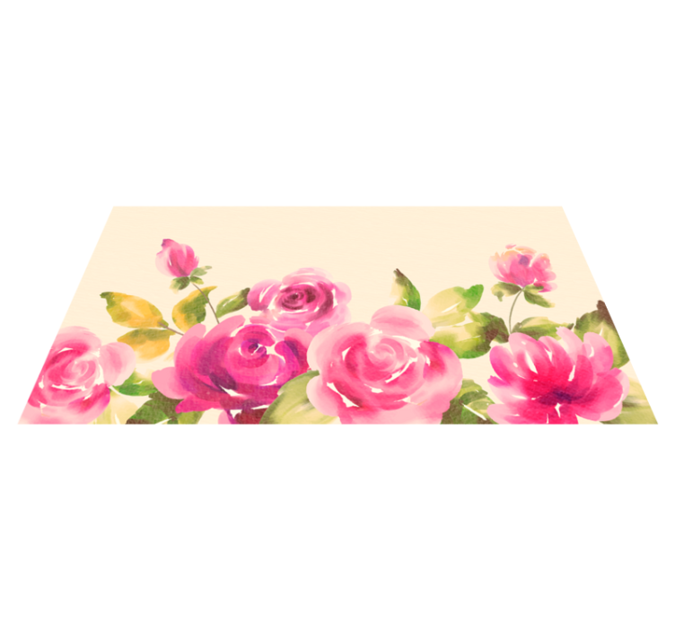 Vinylmatta blommor och växter rosa blommor design - Tenstickers
